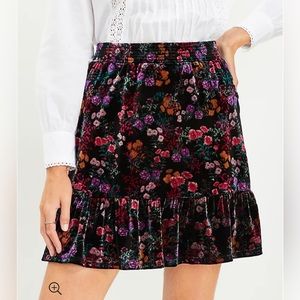 Loft Velvet Tiered Skirt